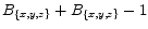 $B_{\{x,y,z\}} + B_{\{x,y,z\}} - 1$