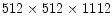 $512 \times 512 \times 1112$