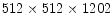 $512 \times 512 \times 1202$